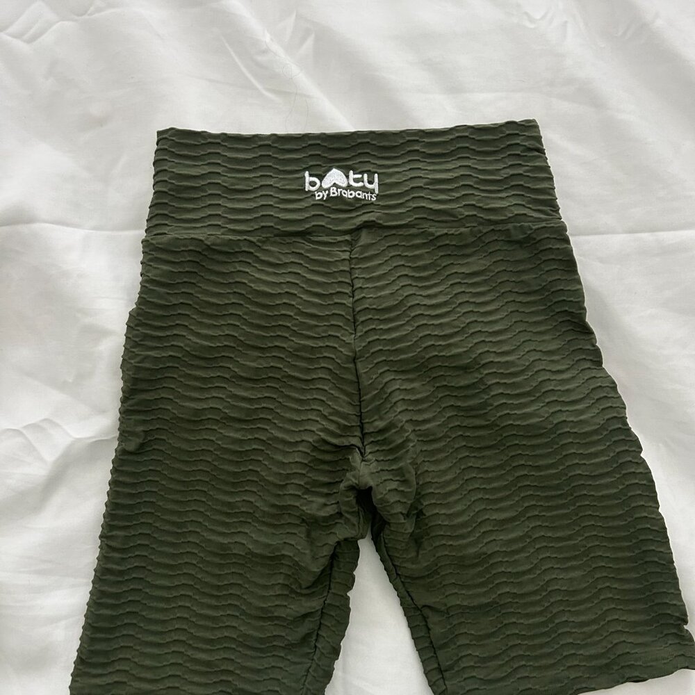 Booty by Brabants Olive Green Active Set Ribbed Leggings + Zip Jacket OS - Picture 4 of 6
